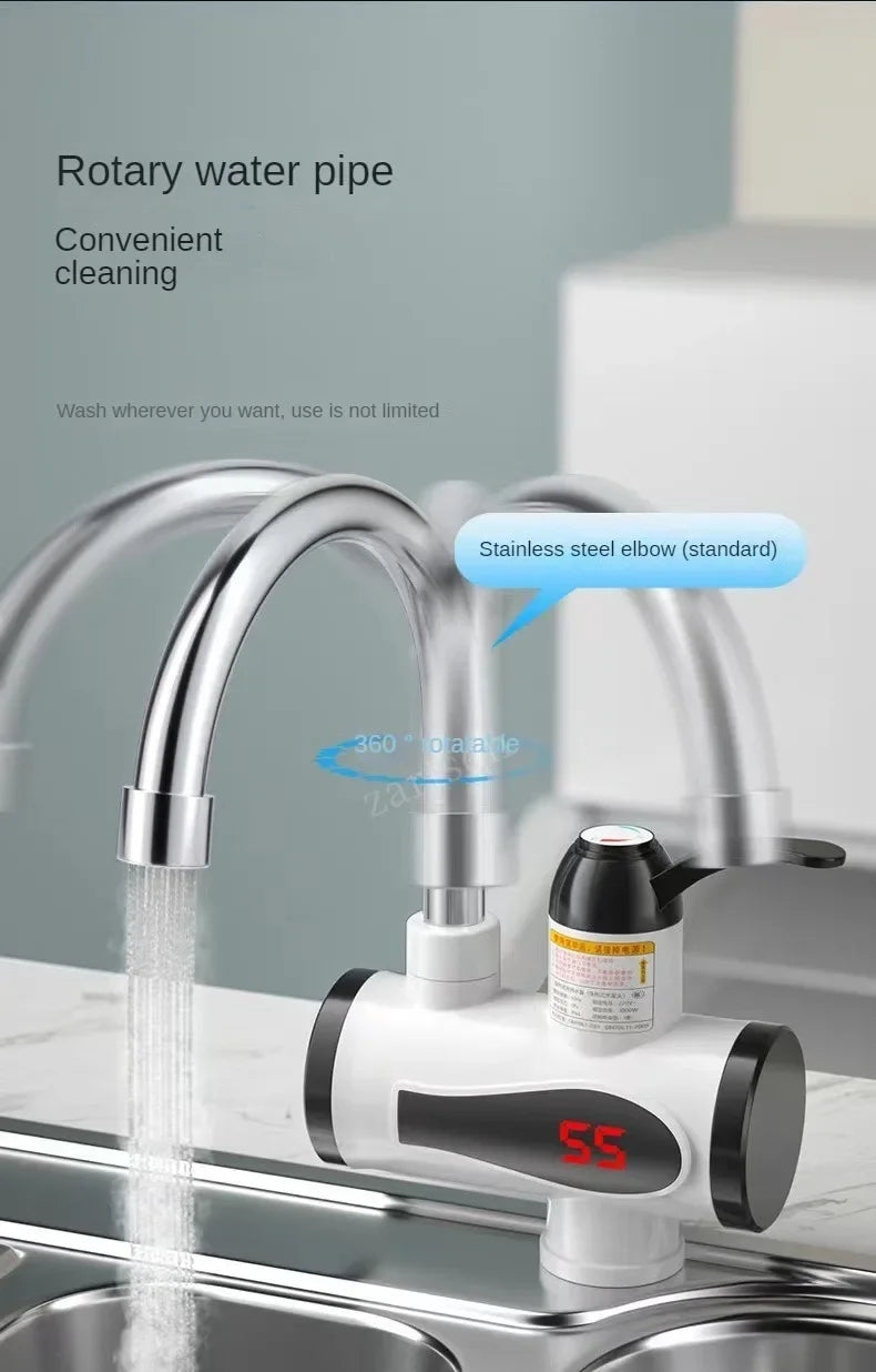 3000W Instant Water Heater Tankless Heaters Kitchen Electric Hot Water Tap Bathroom Heating Faucet Machine