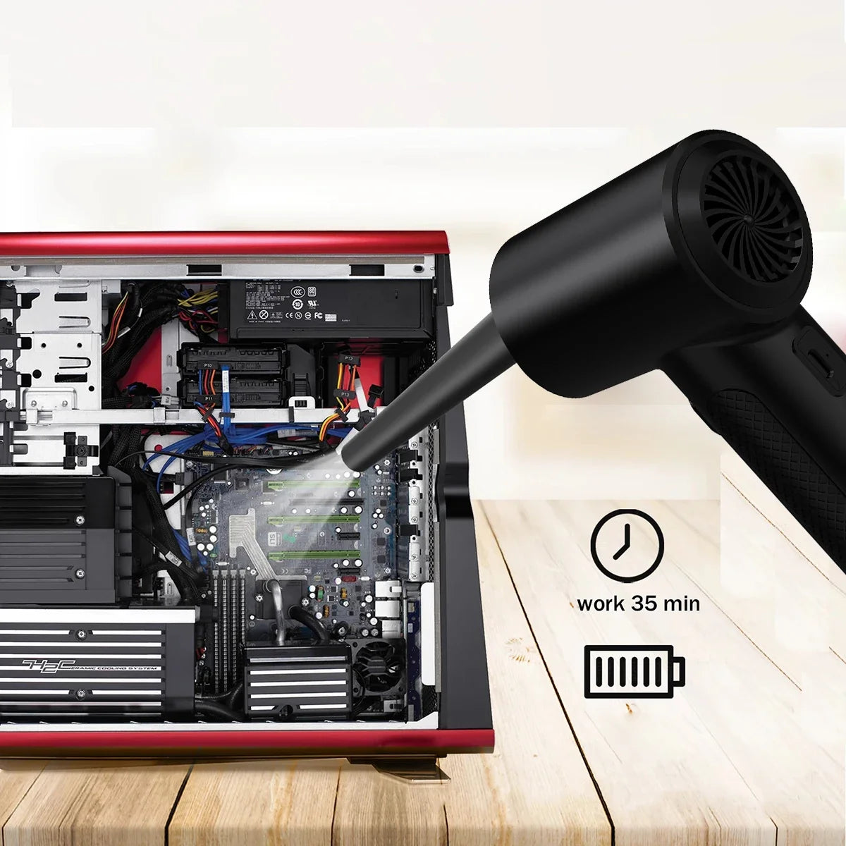 Xiaomi Compressed Air Duster Computer Keyboard Car Clean 51000 RPM USB Charging Portable Electric Dedusting Wireless Air Blower
