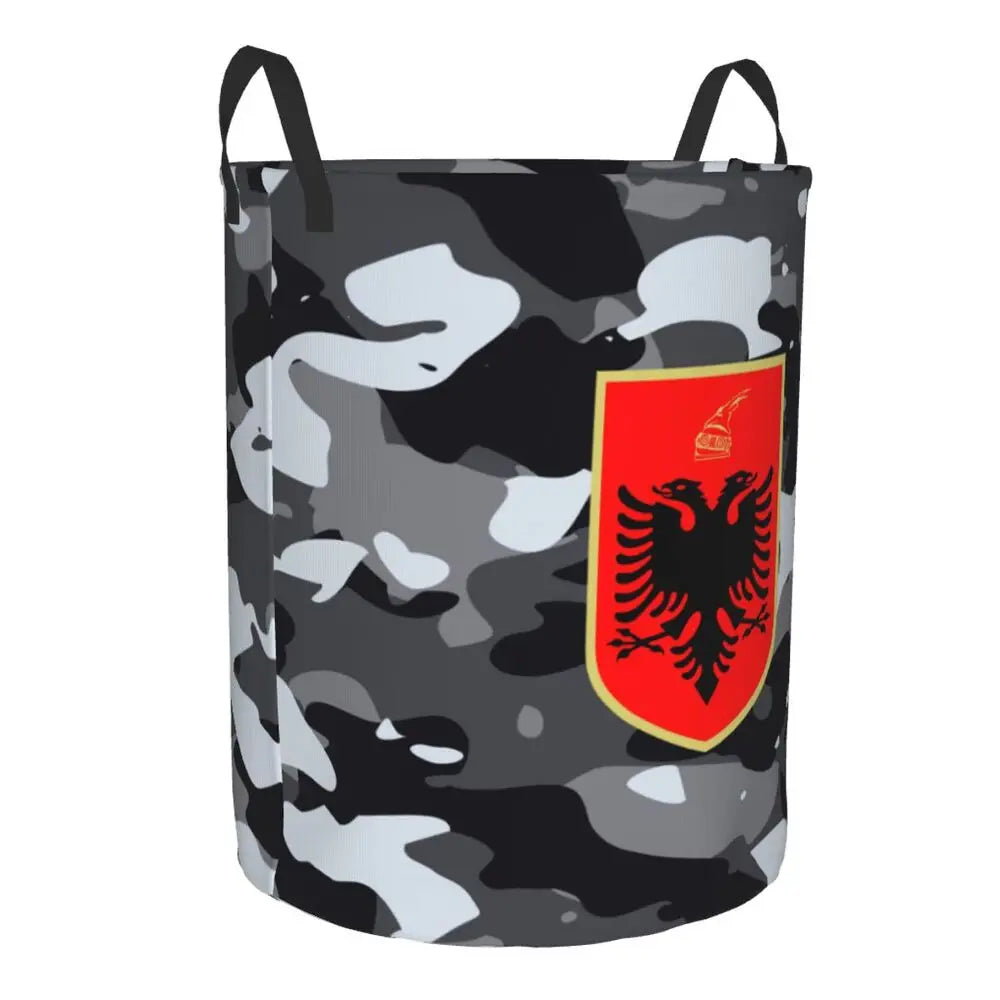 Albania Laundry Basket Foldable Albanian Pride Clothes Hamper for Baby Kids Toys Storage Bin