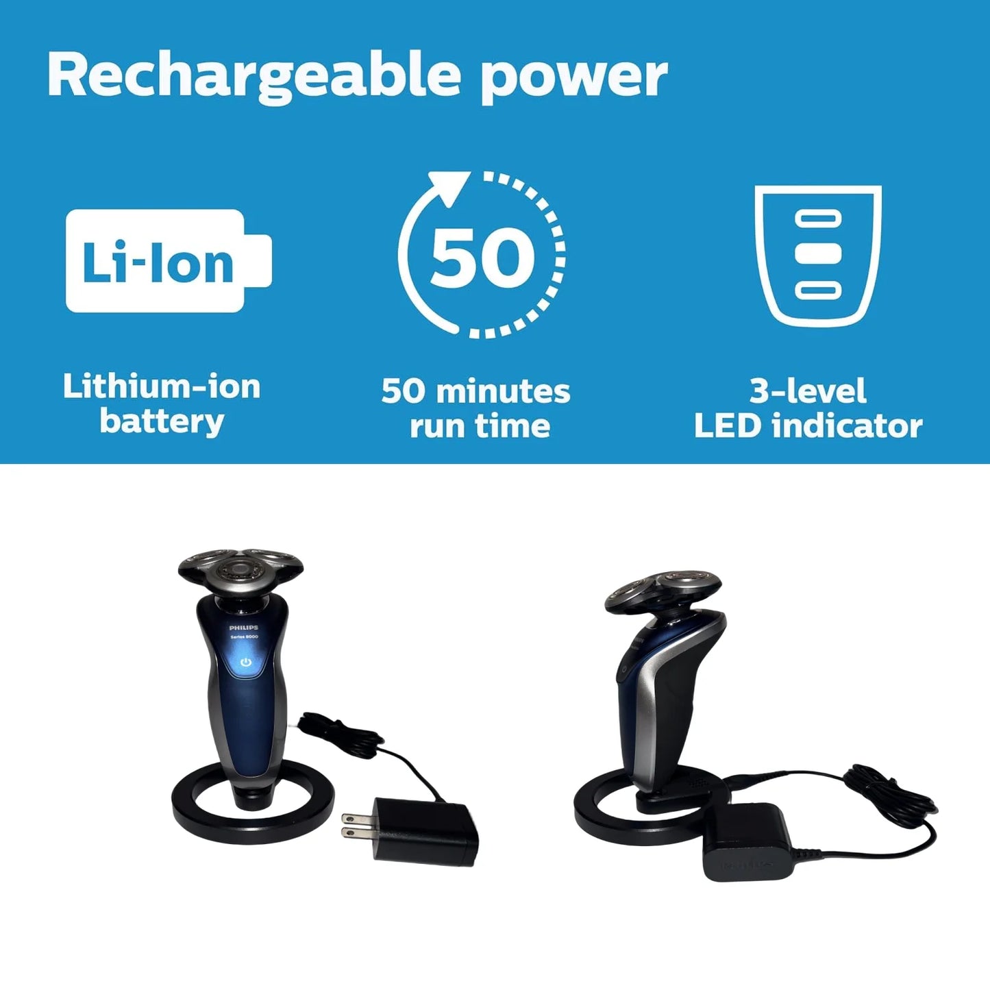 Philips Norelco S8000 Series shaver S8950/91 Rechargeable Wet/Dry Electric Shaver with Beard Styler Attachment Luxury shaver