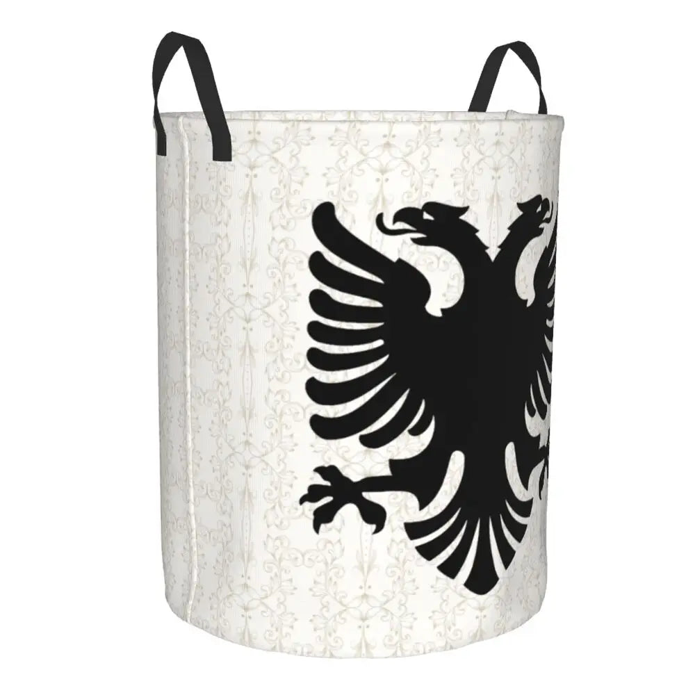 Albania Laundry Basket Foldable Albanian Pride Clothes Hamper for Baby Kids Toys Storage Bin