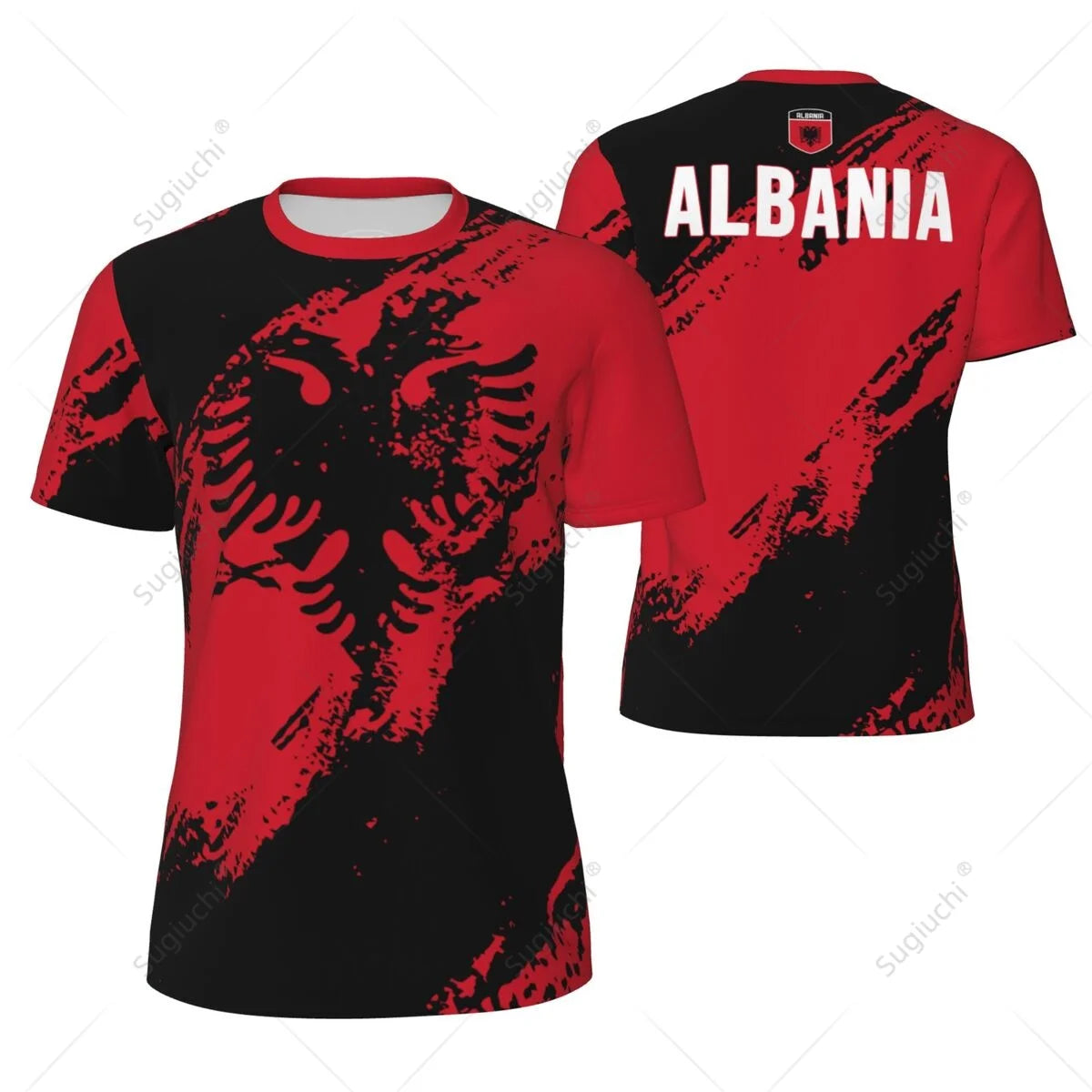 Sports Mesh T-shirt Albania Flag For Running Bike Soccer Tennis Football Fitness Tees 3D Printed Custom