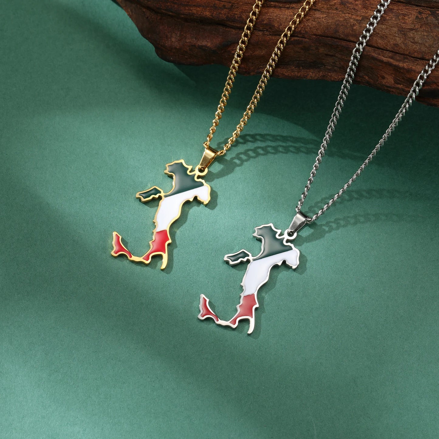 VASSAGO Afghanistan Albania Belize Ethiopia Map Necklace Iraq Chile Germany Italy Ghana Country Map Necklace Sicily Saint Martin