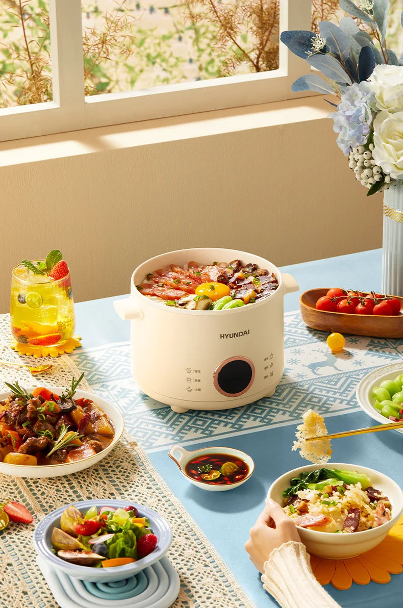 2L Electric Rice Cooker Cooking Pot Mini Multicooker Lunch Box Rice Cookers Hotpot Non-stick Electric Skillet Food Steamer 220V