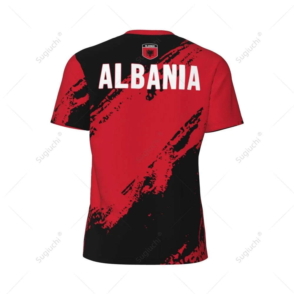 Sports Mesh T-shirt Albania Flag For Running Bike Soccer Tennis Football Fitness Tees 3D Printed Custom