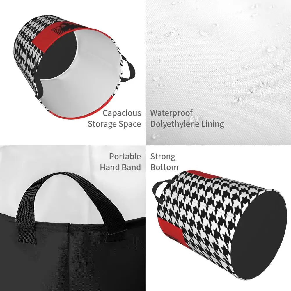 Albania Laundry Basket Foldable Albanian Pride Clothes Hamper for Baby Kids Toys Storage Bin
