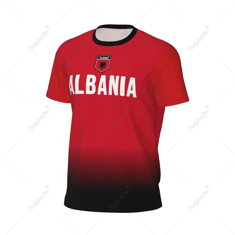 Sports Mesh T-shirt Albania Flag For Running Bike Soccer Tennis Football Fitness Tees 3D Printed Custom