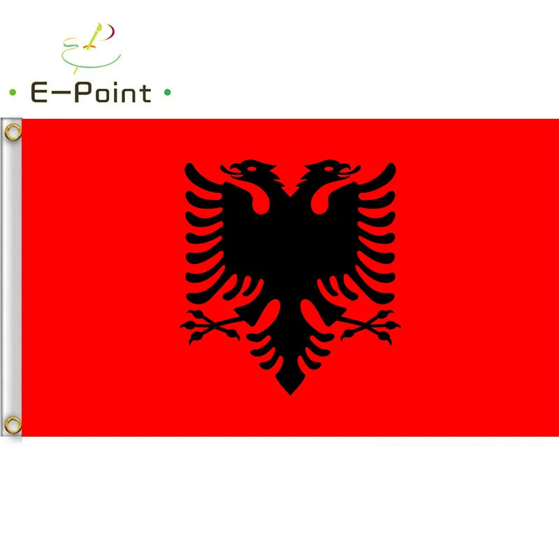 Albania National Football Team Flag 2*3ft (60*90cm) 3*5ft (90*150cm) Size Christmas Decorations for Home Gifts