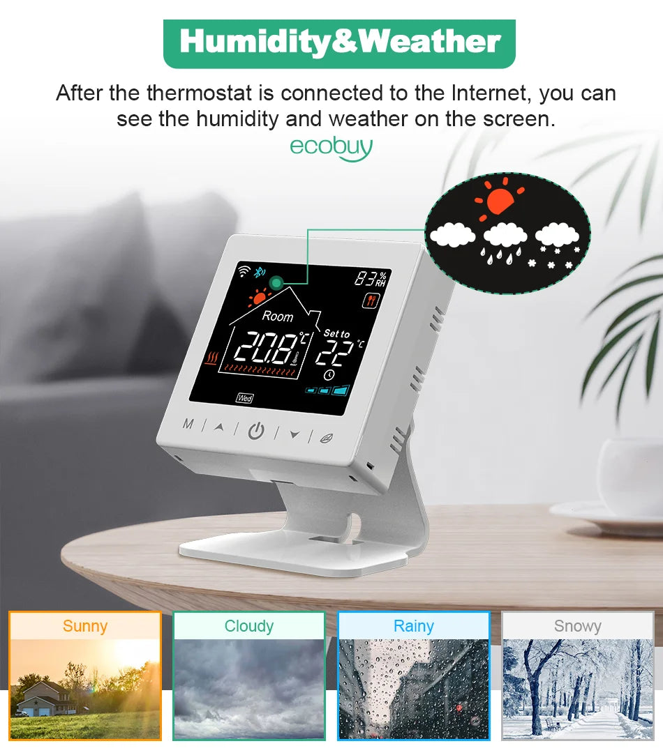 Tuya Smart Home Wifi Boiler Thermostat Wireless Battery Wifi Thermostat For Gas Boiler Warm Floor Electric Google Home Alexa