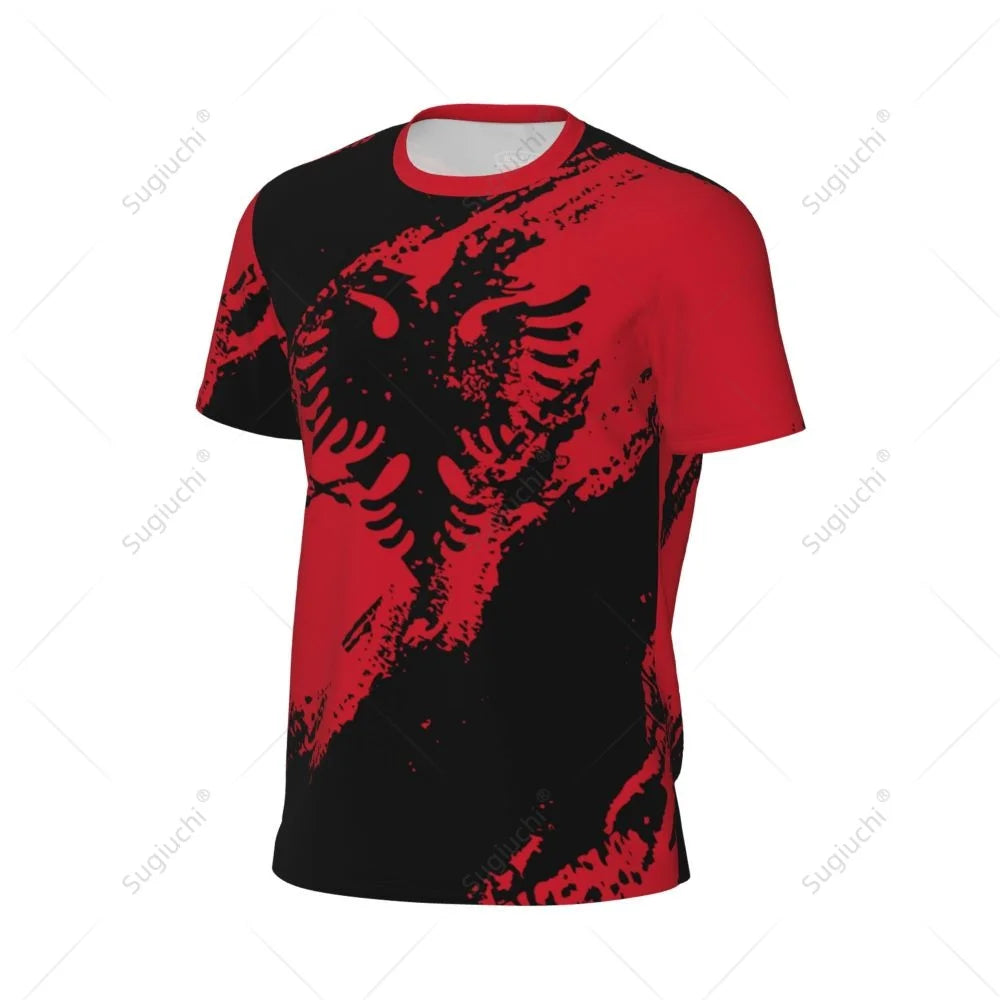 Sports Mesh T-shirt Albania Flag For Running Bike Soccer Tennis Football Fitness Tees 3D Printed Custom