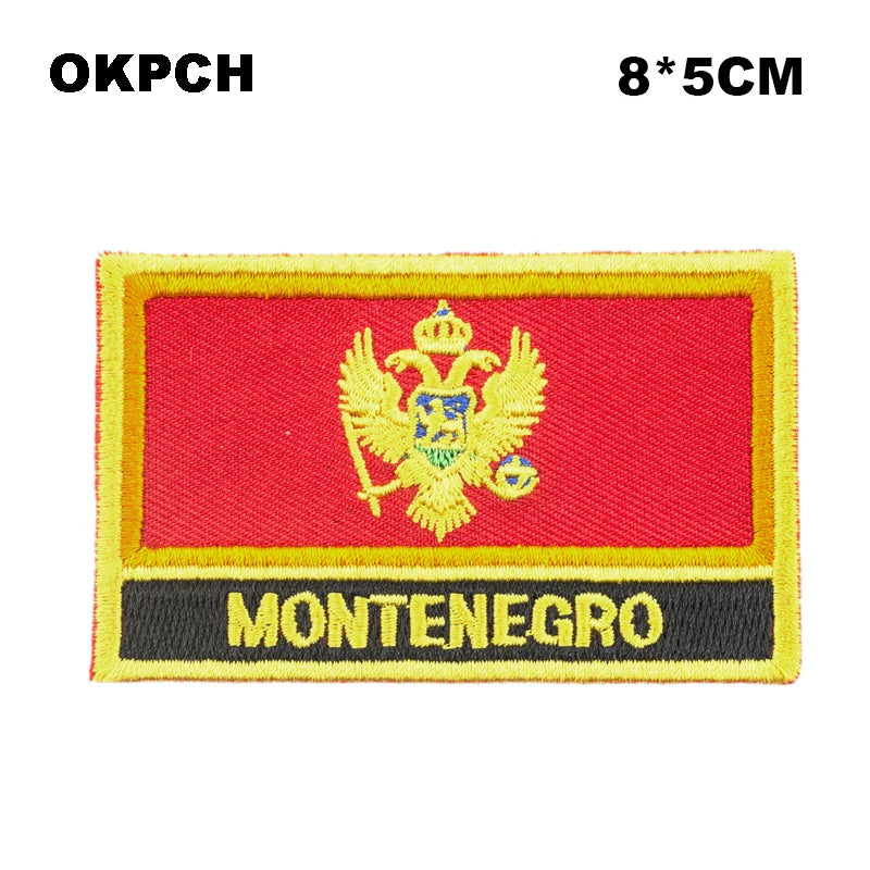 Albania Flag Embroidery Patches Iron on Saw on Transfer patches Sewing Applications for Clothes in Home&Garden