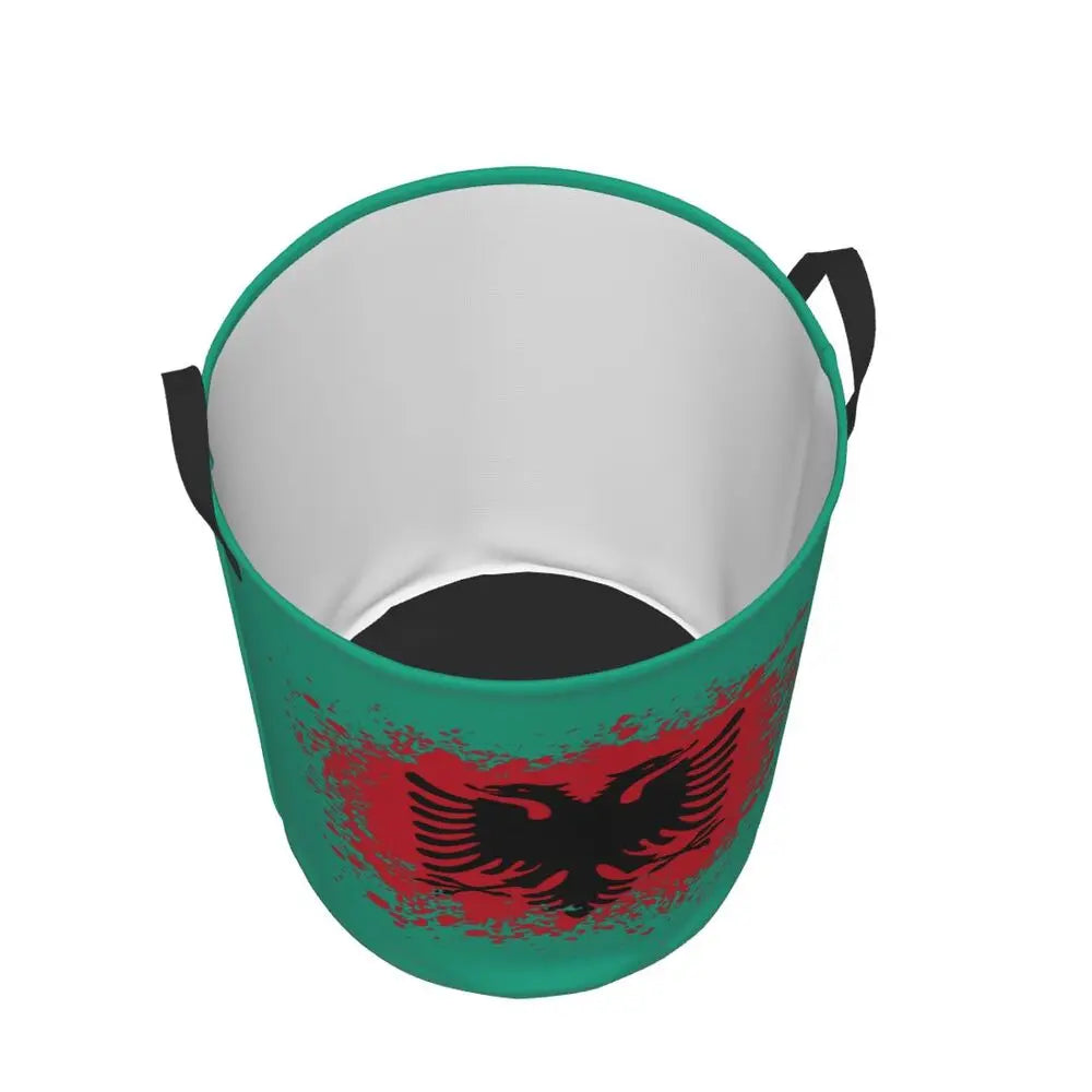 Albania Laundry Basket Foldable Albanian Pride Clothes Hamper for Baby Kids Toys Storage Bin