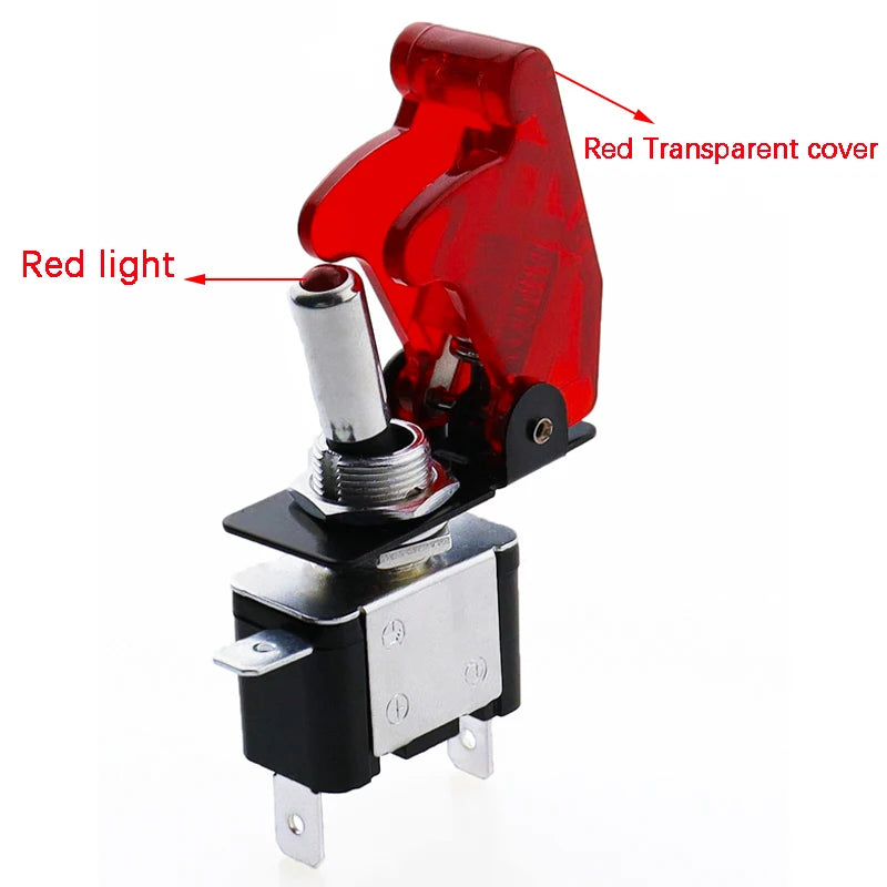 1set Auto Car Boat Truck ASW-07D Led Toggle Switch With Safety Aircraft Flip Up Cover Red Blue Green Yellow White 12V20A