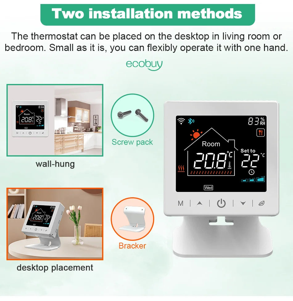 Tuya Smart Home Wifi Boiler Thermostat Wireless Battery Wifi Thermostat For Gas Boiler Warm Floor Electric Google Home Alexa