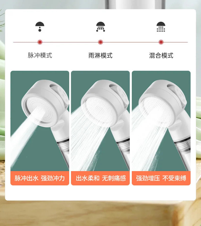 Portable Shower Head for Travel Business Trip 3 Modes High Pressure Spray Nozzles Replace Hotel Shower Mini Bathroom Showerhead