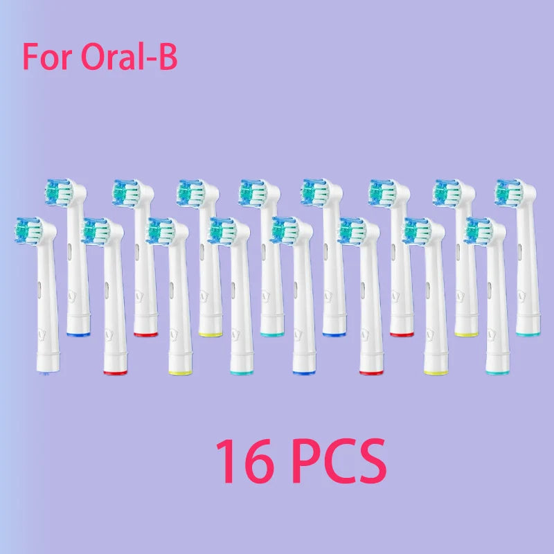 16pcs Replacement Brush Heads For Oral-B Sonic Electric Toothbrush Fit Advance Power/Pro Health/Triumph/3D Excel/Vitality