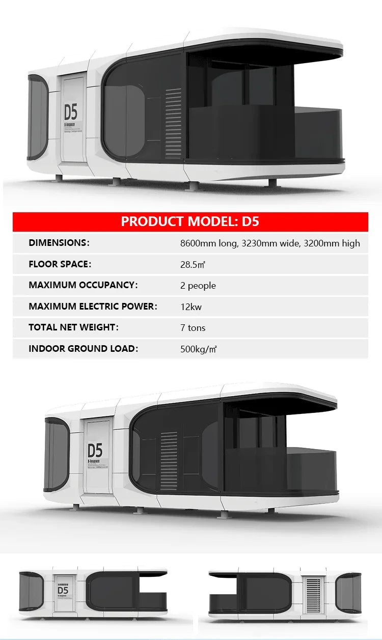 All-in-one Whole House Intelligent Science Fiction House Modular Home Space Capsule Alloy Capsule Hotel Camping Star Capsule