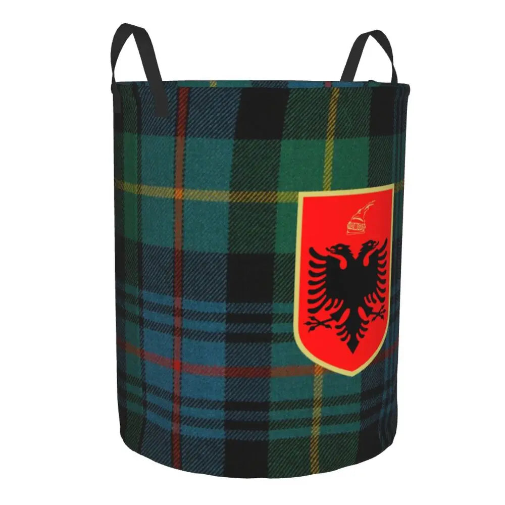 Albania Laundry Basket Foldable Albanian Pride Clothes Hamper for Baby Kids Toys Storage Bin