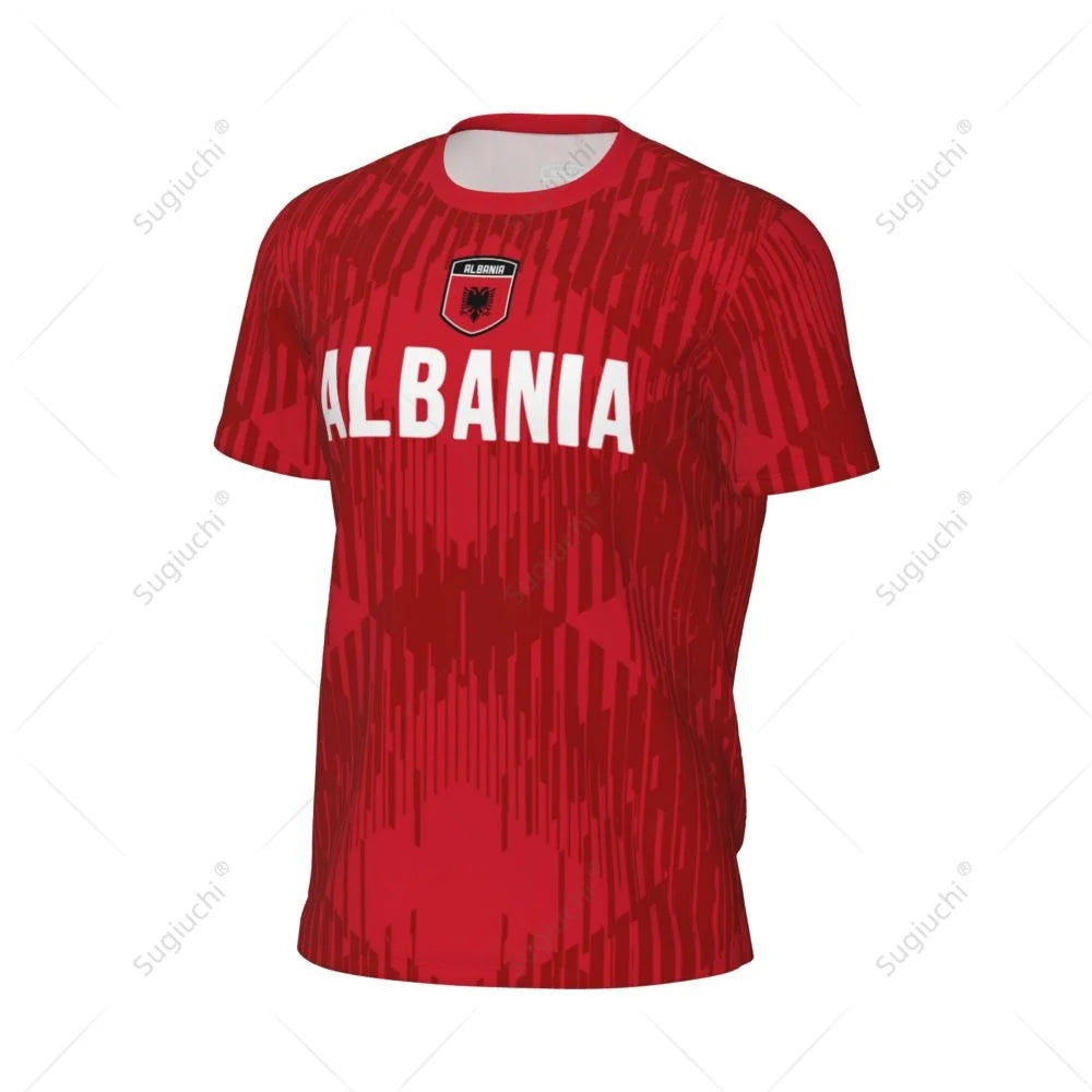 Sports Mesh T-shirt Albania Flag For Running Bike Soccer Tennis Football Fitness Tees 3D Printed Custom