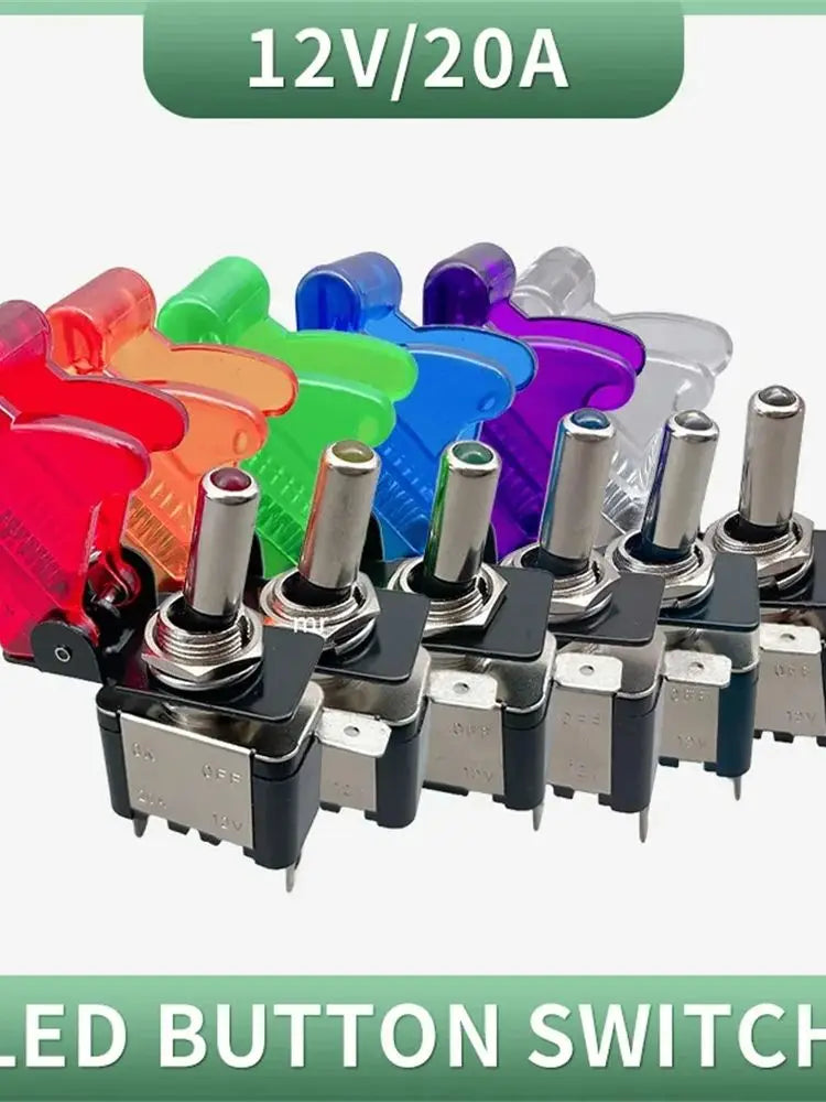 1PCS transparent Toggle-Switch 12mm Red, blue green white purple yellow toggle switch cover dustproof