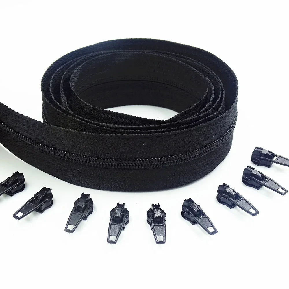 5 Meters long zipper 10 auto locking sliders 20 colors of 3# nylon zipper used for zipper clothing handbags