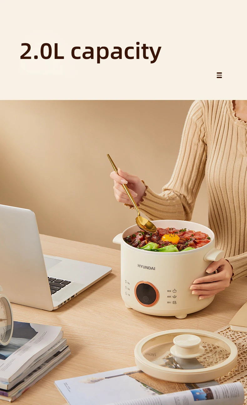 2L Electric Rice Cooker Cooking Pot Mini Multicooker Lunch Box Rice Cookers Hotpot Non-stick Electric Skillet Food Steamer 220V
