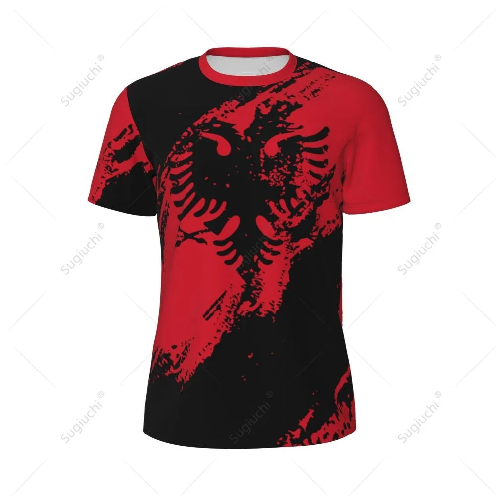 Sports Mesh T-shirt Albania Flag For Running Bike Soccer Tennis Football Fitness Tees 3D Printed Custom