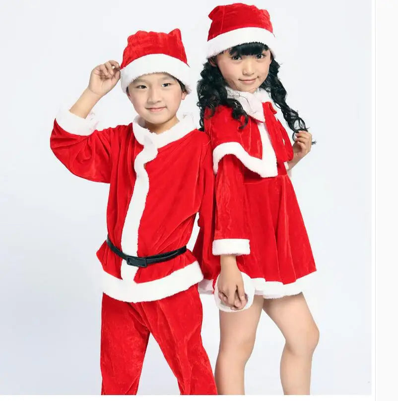 Christmas Dress for Little Girls Santa Claus Cosplay Toddler Kids Fancy Xmas Costume with Hat Child New Year Clothing Set Frocks