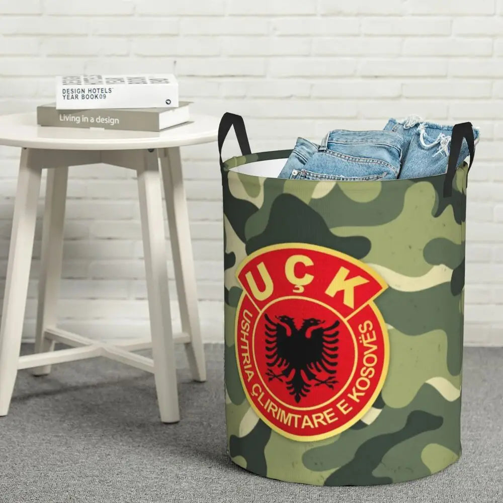 Albania Laundry Basket Foldable Albanian Pride Clothes Hamper for Baby Kids Toys Storage Bin