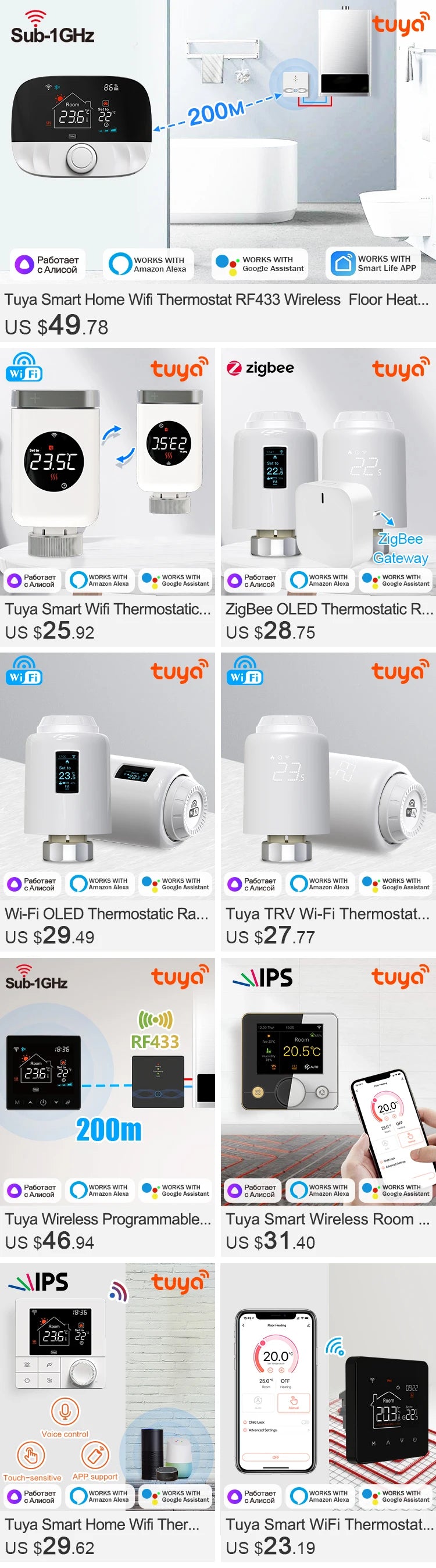 Tuya Smart Home Wifi Boiler Thermostat Wireless Battery Wifi Thermostat For Gas Boiler Warm Floor Electric Google Home Alexa