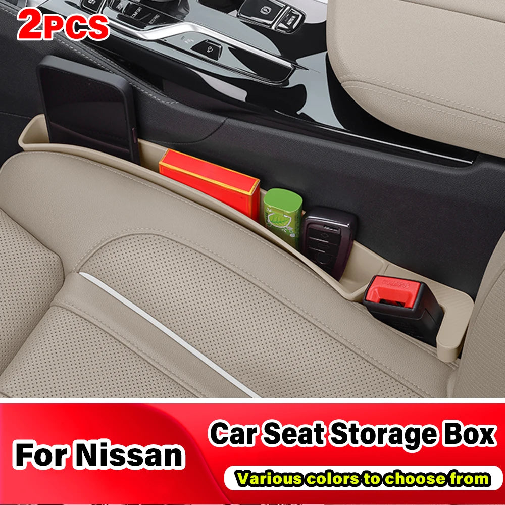 Car Seat Gap Anti-drop Storage Box Auto Lipstick Phone Cigarette Organizer Box Accessories For Nissan Qashqai J11 Xtrail Patrol