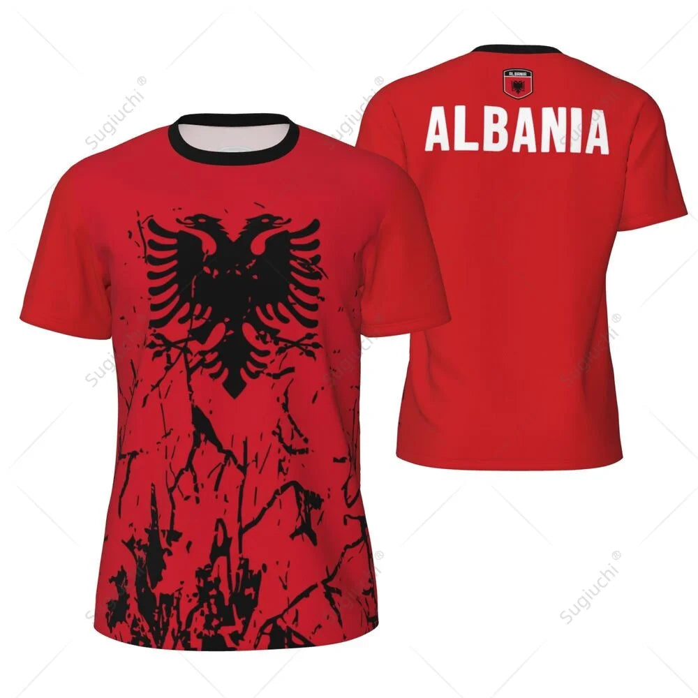Sports Mesh T-shirt Albania Flag For Running Bike Soccer Tennis Football Fitness Tees 3D Printed Custom