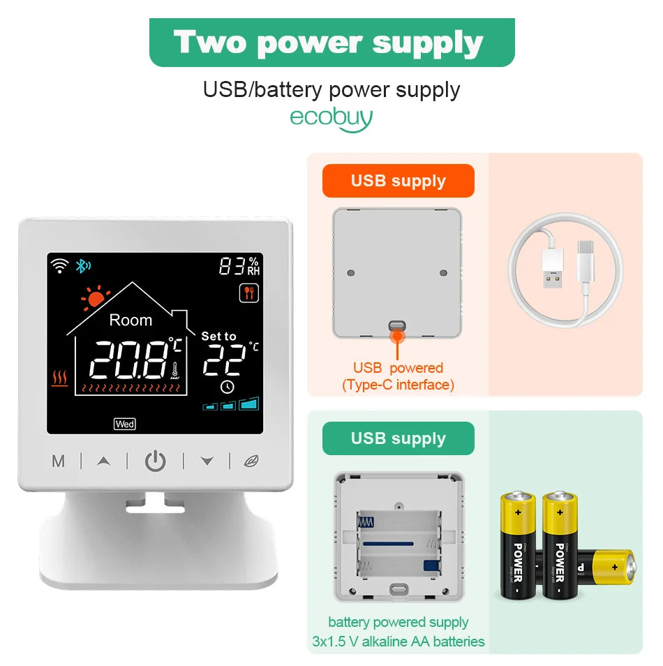 Tuya Smart Home Wifi Boiler Thermostat Wireless Battery Wifi Thermostat For Gas Boiler Warm Floor Electric Google Home Alexa