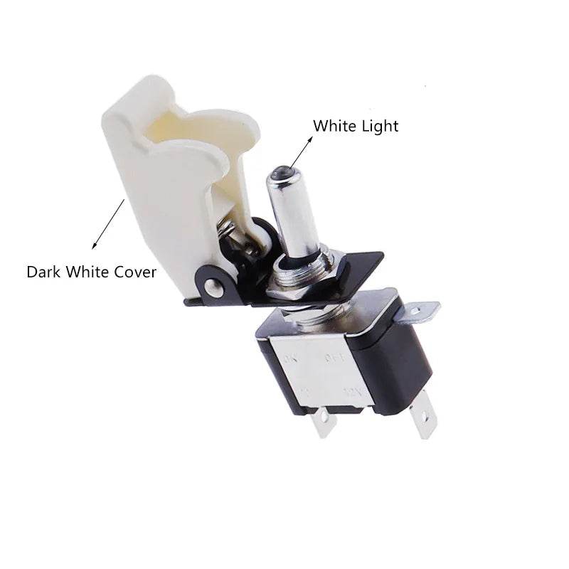 Auto Car Boat Truck Illuminated Led Toggle Switch With Safety Aircraft Flip Up Cover Guard Red Blue Green Yellow White 12V20A