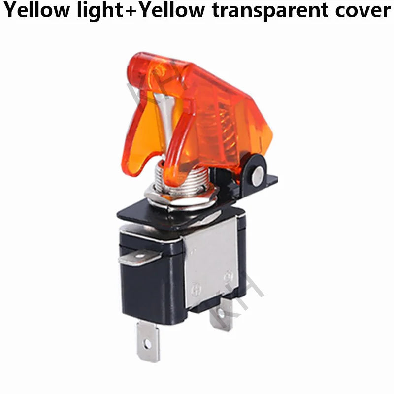 Auto Car Boat Truck Illuminated Led Toggle Switch With Safety Aircraft Flip Up Cover Guard Red Blue Green Yellow White 12V20A