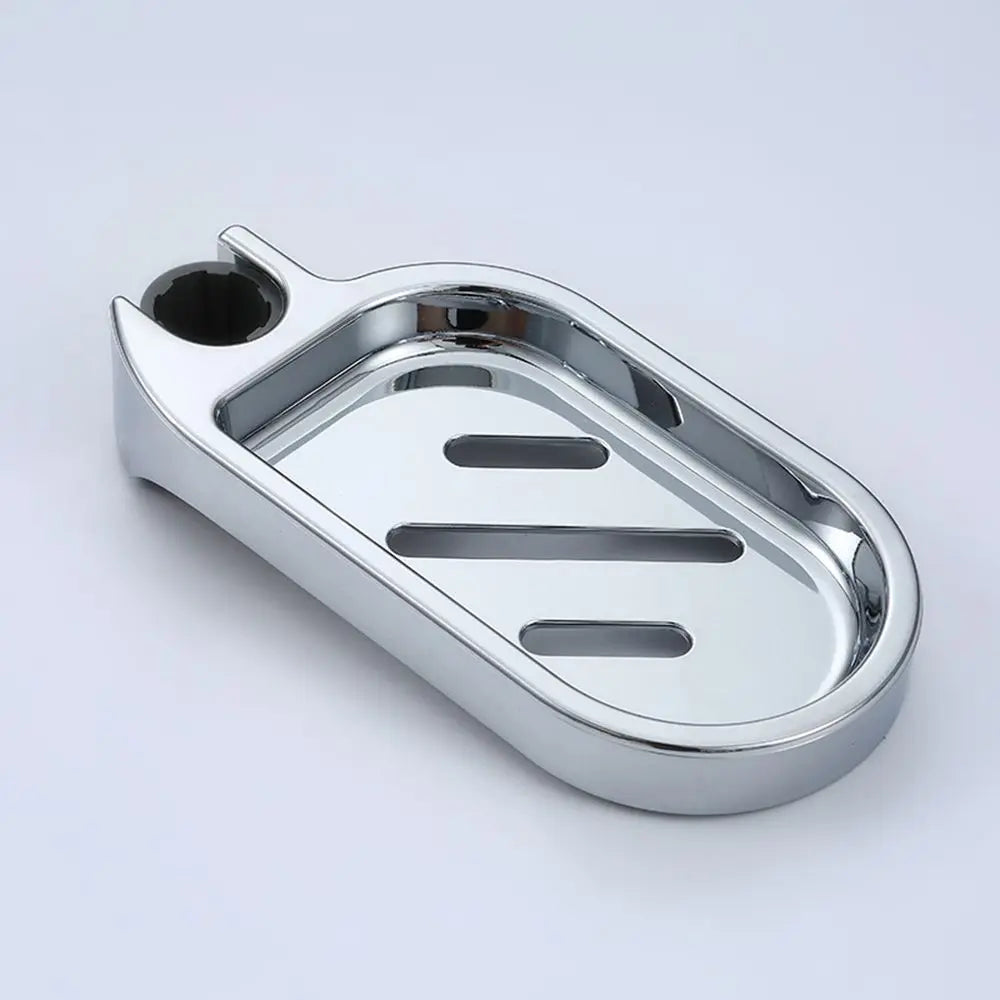Adjustable Rail Slide Soap Holder for 22 24 25 Mm Dia Rod ABS Silver Bathroom Shower Soap Dish Home Bathroom Accessories
