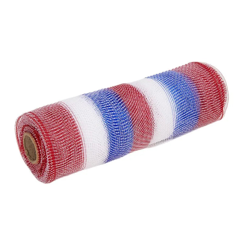 26cm 10yards Deco Poly Mesh Ribbon 10 Inch Wide Metallic Ribbon For Christmas Decoration Valentine's Day Diy Wrapping Ribbons