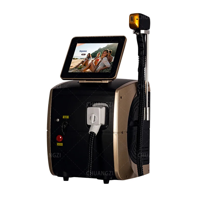 Professional Diode Ice Titanium Laser Body Hair Removal Machine 3 Wavelength 755/808/1064nm Face Hair Remove for Salon Epilator