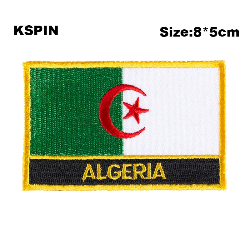 Albania Flag Embroidery Patches Iron on Saw on Transfer patches Sewing Applications for Clothes in Home&Garden
