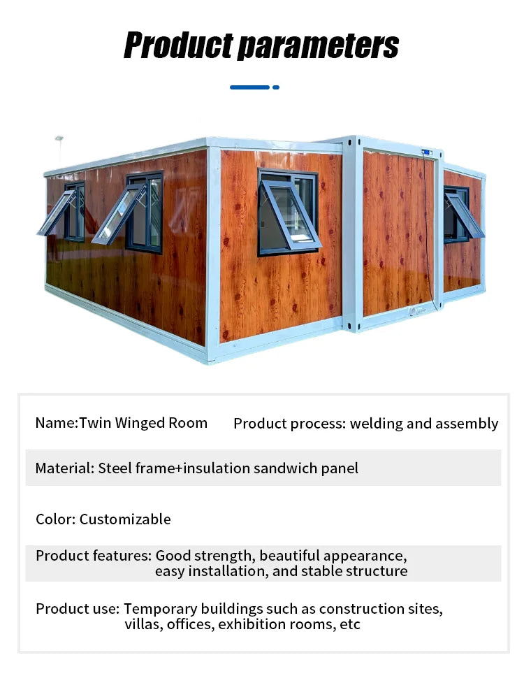 20ft Folding Expandable Container House 3 Bedroom Prefabrication Tiny Room Modular BathRoom 40Ft Prefab