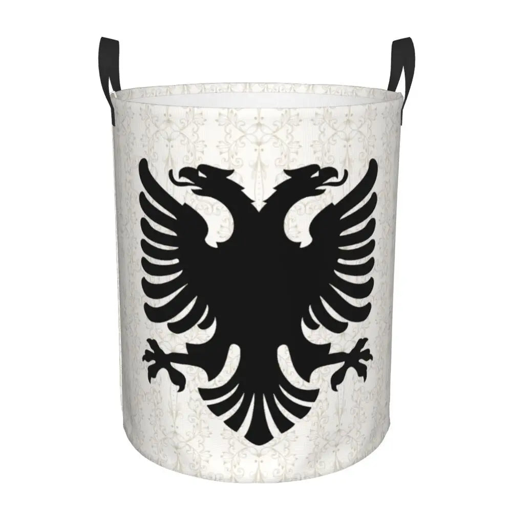 Albania Laundry Basket Foldable Albanian Pride Clothes Hamper for Baby Kids Toys Storage Bin
