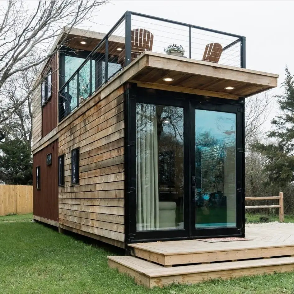 two floor prefab house container house with 2 garage amazing price