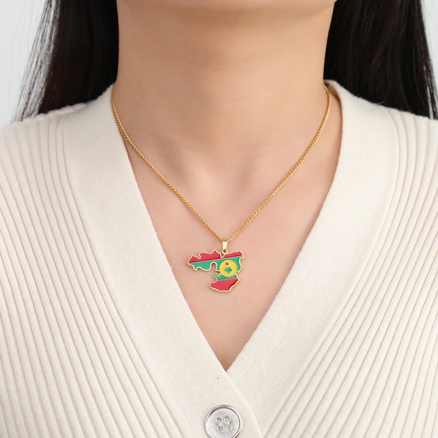 VASSAGO Afghanistan Albania Belize Ethiopia Map Necklace Iraq Chile Germany Italy Ghana Country Map Necklace Sicily Saint Martin