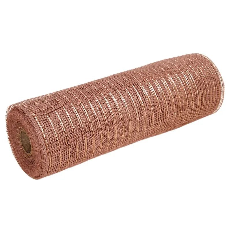 26cm 10yards Deco Poly Mesh Ribbon 10 Inch Wide Metallic Ribbon For Christmas Decoration Valentine's Day Diy Wrapping Ribbons