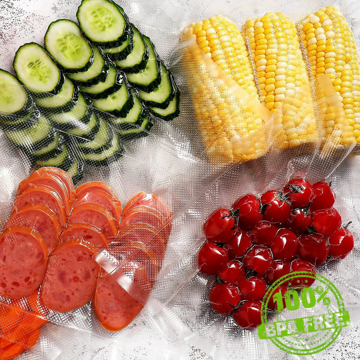 5 rolls of different sizes 12-15-20-25-30cm textured vacuum packaging bags with single-sided mesh food vacuum packaging bags