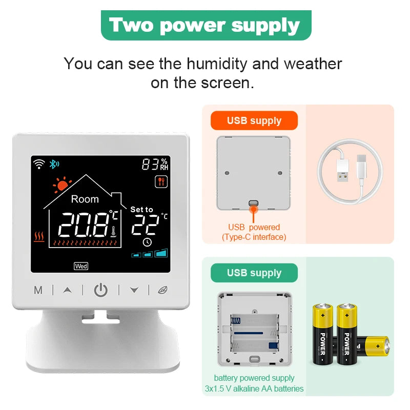 Tuya Smart Home Wifi Boiler Thermostat Wireless Battery Wifi Thermostat For Gas Boiler Warm Floor Electric Google Home Alexa