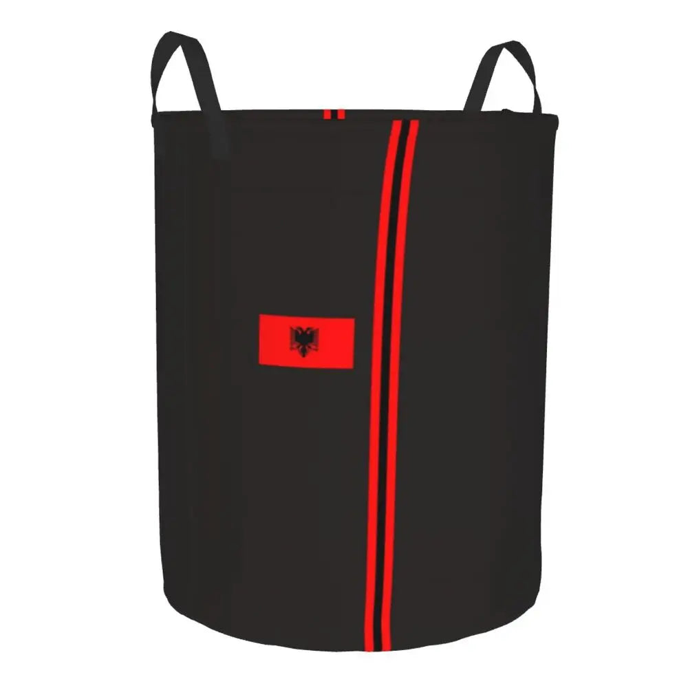 Albania Laundry Basket Foldable Albanian Pride Clothes Hamper for Baby Kids Toys Storage Bin