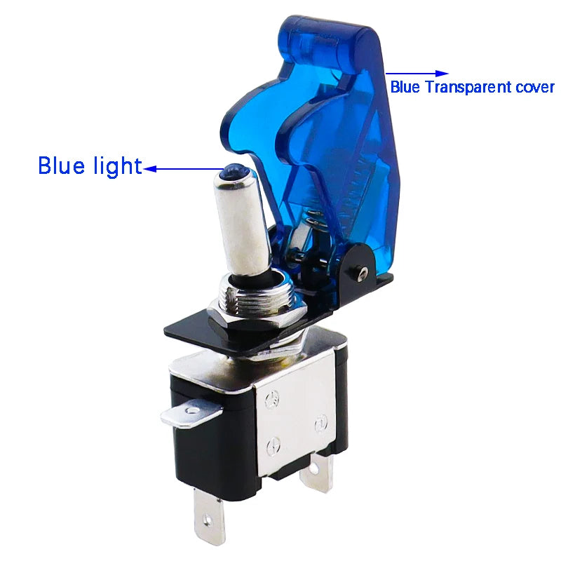 1set Auto Car Boat Truck ASW-07D Led Toggle Switch With Safety Aircraft Flip Up Cover Red Blue Green Yellow White 12V20A