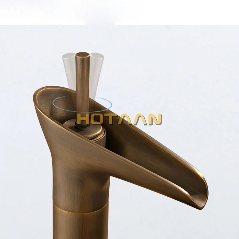 . Basin Faucet Antique Brass waterfall Bathroom Basin Sink Mixer Tap Crane,torneira YT-5039