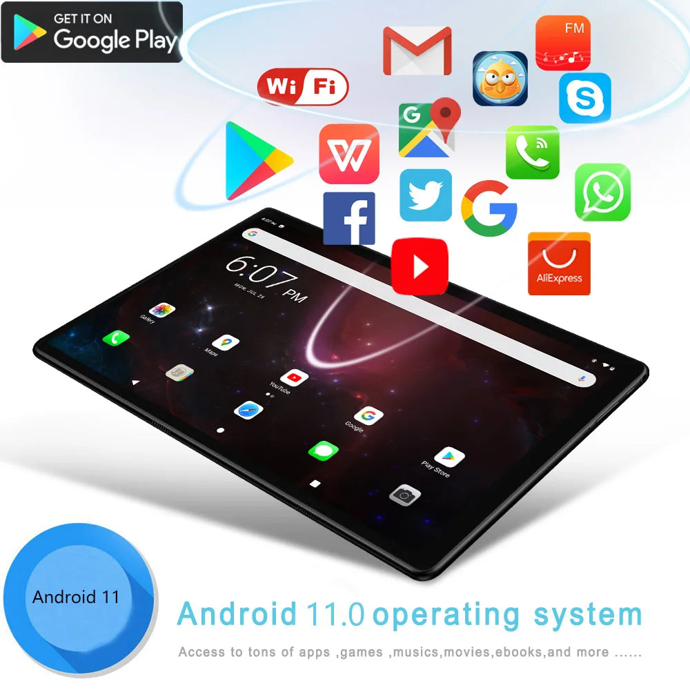 New Arrival 10.1 Inch Google Android Tablets Octa Core 4GB RAM 64GB ROM Dual SIM WiFi Bluetooth Android 3G Phone Call Tablet Pc
